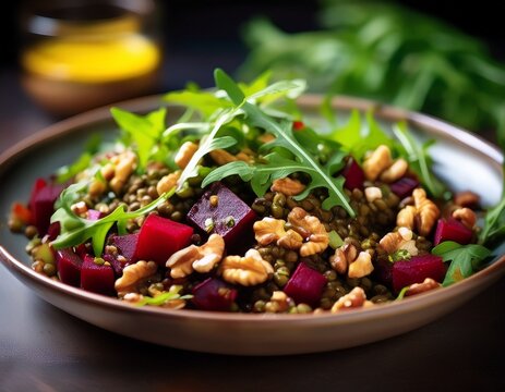 veganer Linsensalat mit Roter Bete