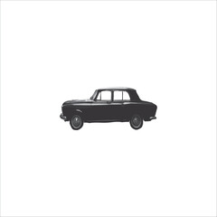 Naklejka premium image of a passenger car, vector, graphics, black and white 