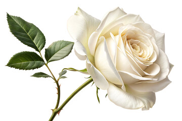 White Rose with Soft Shadows – Symbol of Peace and Purity
