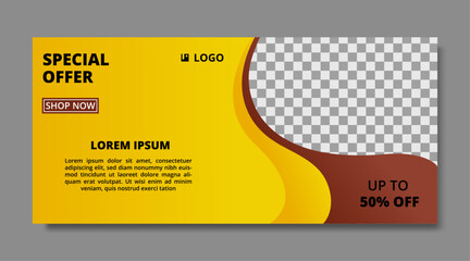 sales promotion banner template with image space
