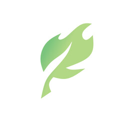 Flat style green leaf icon, Leaf icon set. Nature icon, leaf vector illustration