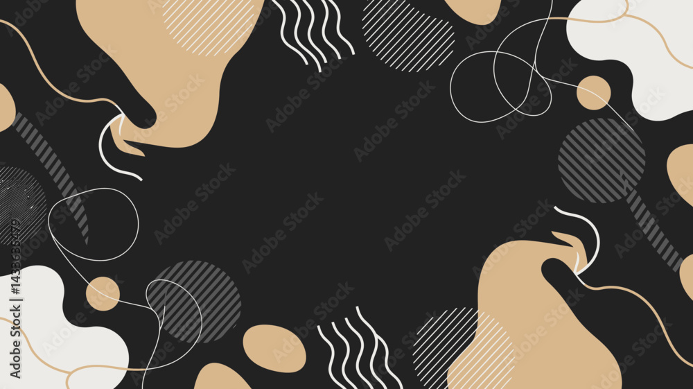 Aufkleber modern abstract background with neutral shapes and lines for creative projects