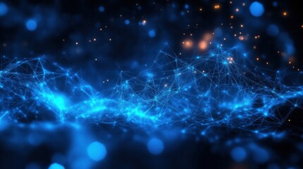 Obraz premium Abstract Network Connections in Deep Space