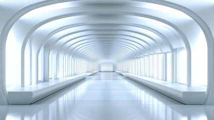 Obraz premium Modern White Architectural Tunnel Corridor