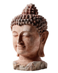 Serene Buddha Sculpture with Detailed Hair and Calm Expression