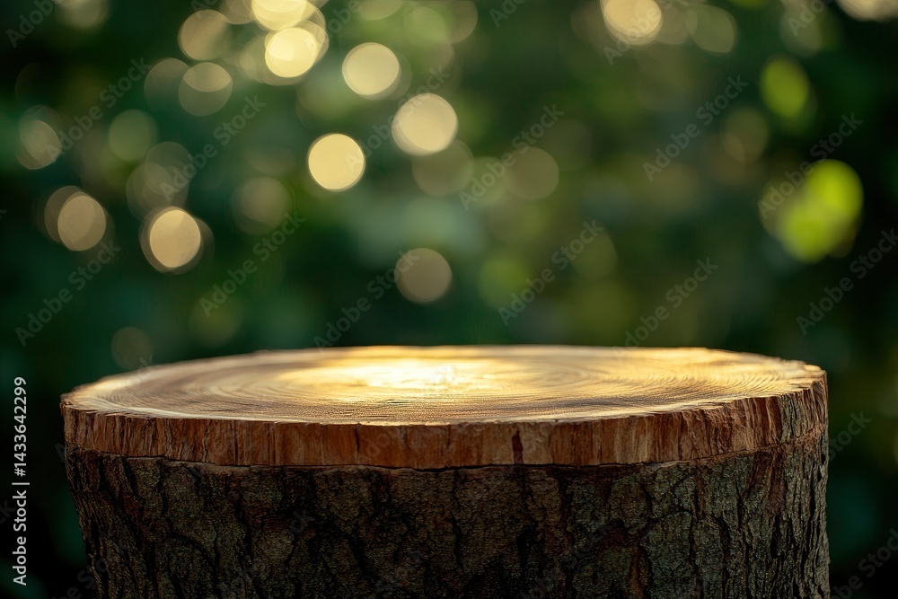 Poster tree stump surface for product display