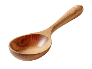 Hand-Carved Wooden Spoon with Organic Curves and Natural Finish