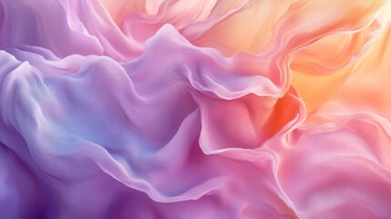Obraz premium Pastel Fabric Drape with Soft Waves and Shimmering Texture