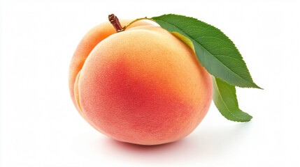 Fototapeta premium Fresh Peach Isolated on White Background for Food and Beverage Concept