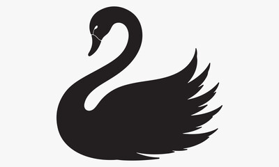 Graceful Swan Silhouette – Elegant Bird Outline Art