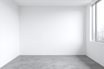 empty room with white walls and floor