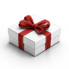Elegant White Gift with Burgundy Ribbon