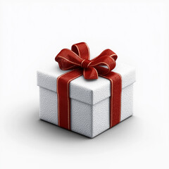 Elegant White Gift with Burgundy Ribbon