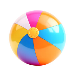 Fototapeta premium Bright and colorful kids beach ball isolated on transparent background