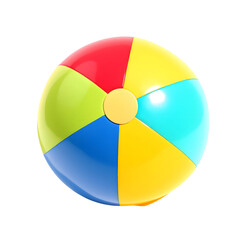 Obraz premium Bright and colorful kids beach ball isolated on transparent background