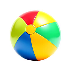 Obraz premium Bright and colorful kids beach ball isolated on transparent background