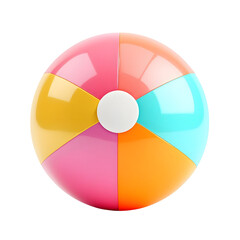 Obraz premium Bright and colorful kids beach ball isolated on transparent background