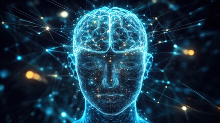 Futuristic AI Neural Network Visualization