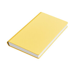 Simple aesthetic yellow book resting on nothingness, an elegant literature cover