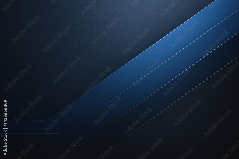 Poster this sleek business design features layered elements in deep blue and black tones symbolizing strate