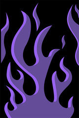 Purple flame fire element vector in black background fire that says fire vector
