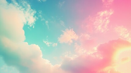 A beautiful pastel sky with soft clouds.