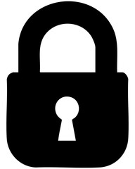 Vector lock shape symbol representing security and protection for digital content
