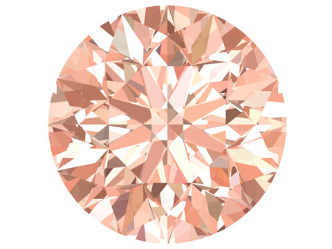 Light peach pink color gemstones vector of slightly morganite and diamond round cut