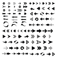 Set of arrow icons. Collection of black arrow icons for your design on white background