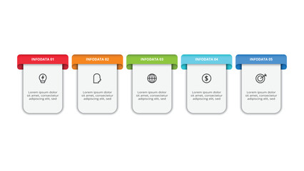 Workflow concept for infographic with 5 steps, options, parts or processes. Business data visualization.