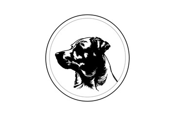 dog icon silhouette/Dog Head Silhouette In Circle