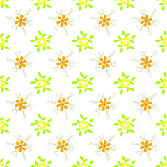 Seamless Geometric Pattern with Floral Motif