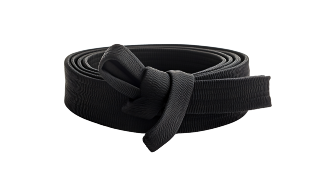 Professional Black Belt Isolated on White Background for Martial Arts Training