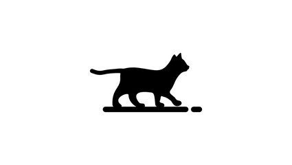 kitten symbol, black isolated silhouette
