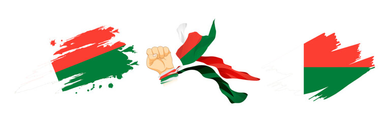 Vector illustration of Madagascar flag composition on transparent background