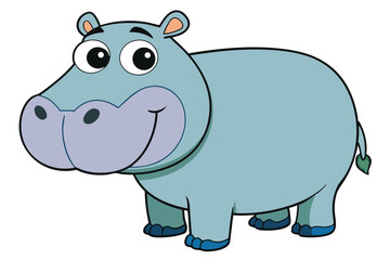 Illustration of Hippopotamus standing isolated