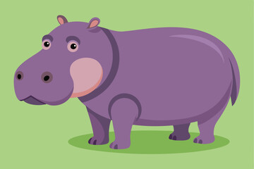 Illustration of Hippopotamus standing isolated