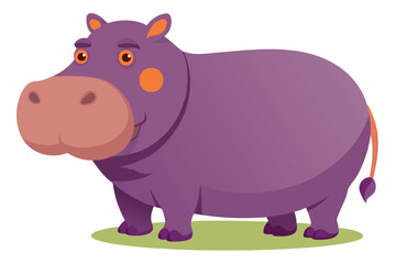 Illustration of Hippopotamus standing isolated