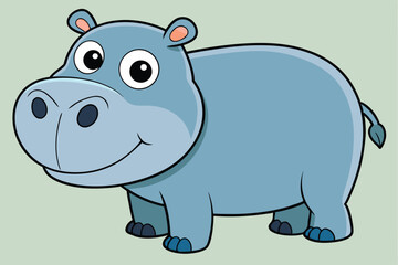 Illustration of Hippopotamus standing isolated