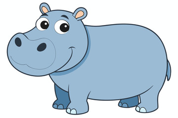 Illustration of Hippopotamus standing isolated