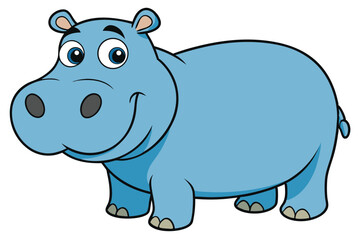Illustration of Hippopotamus standing isolated
