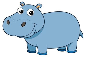 Illustration of Hippopotamus standing isolated