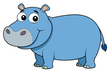 Illustration of Hippopotamus standing isolated