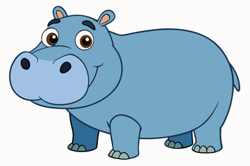 Illustration of Hippopotamus standing isolated