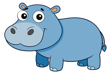 Illustration of Hippopotamus standing isolated