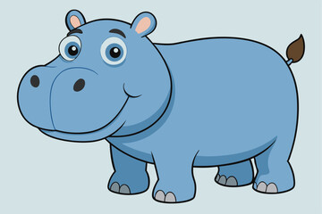 Illustration of Hippopotamus standing isolated