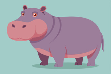 Illustration of Hippopotamus standing isolated