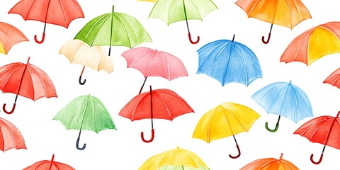 Obraz premium Colorful Umbrella seamless pattern