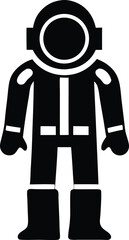 astronaut vector illustration with simple black and white design. Astronaut icon