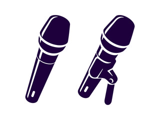 Podcast microphone sign. Karaoke mic. Web and mobile icons vector illustration